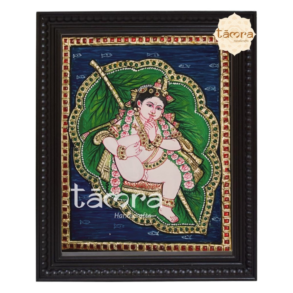 Leaf Krishna Tanjore Painting