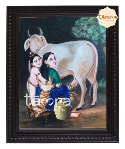 Ravi Varma Painting - Yashodha Krishna