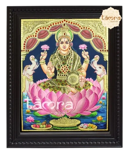 Tanjore Painting Ethnic Lotus Laxmi