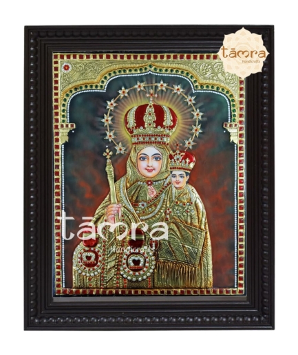 Mary With Baby Jesus Tanjore Painting