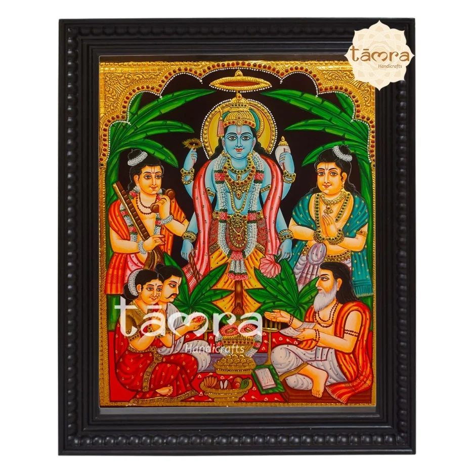 Satyanarayana Swamy Tanjore Painting