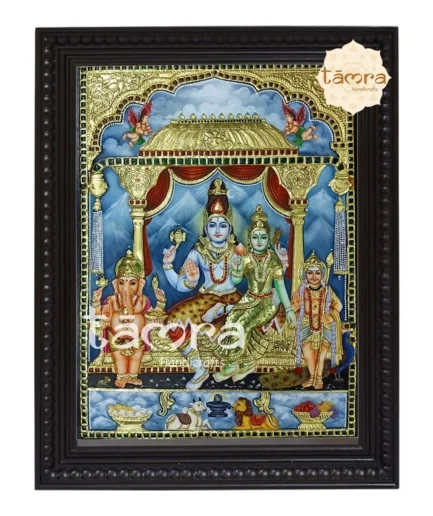 Shiva Family Tanjore Painting 3D