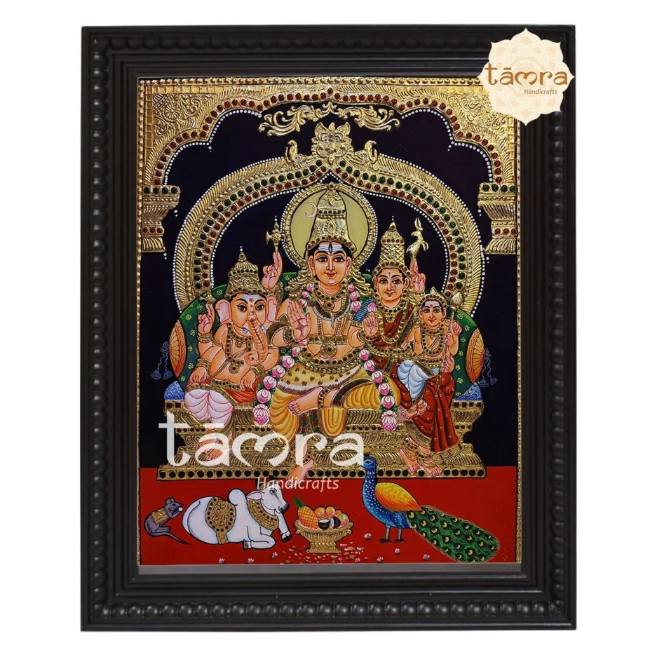 Shiva Family Tanjore Painting
