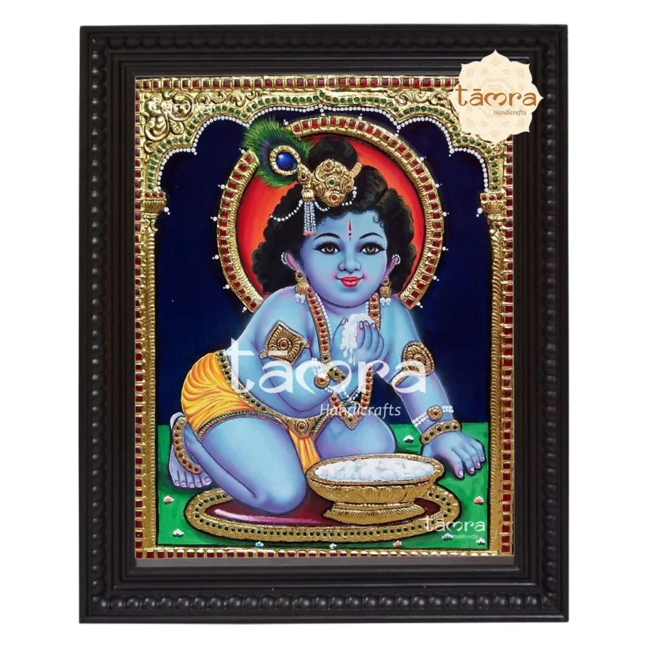 Butter Krishna Tanjore Painting