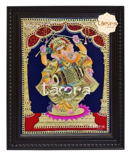 Dancing Ganesha Tanjore Painting