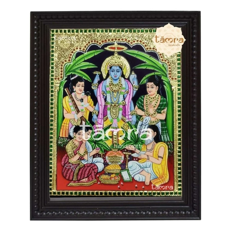 Satyanarayana Swamy Tanjore Painting