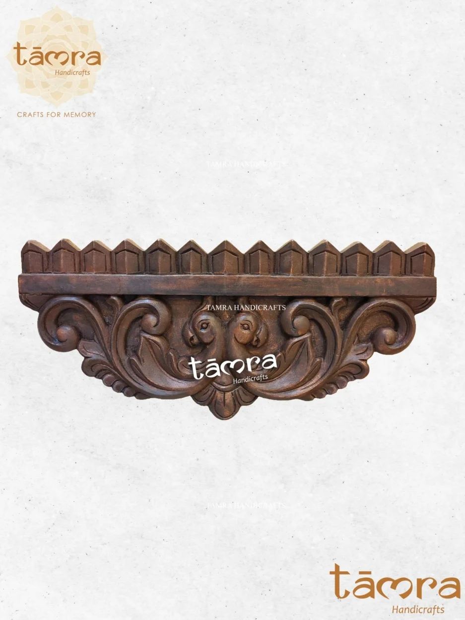 Wooden Parrot Wall Shelve