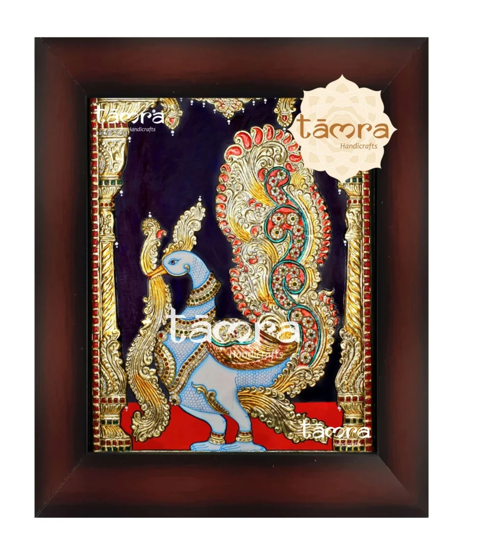 Tanjore Painting Peacock 29 3 scaled