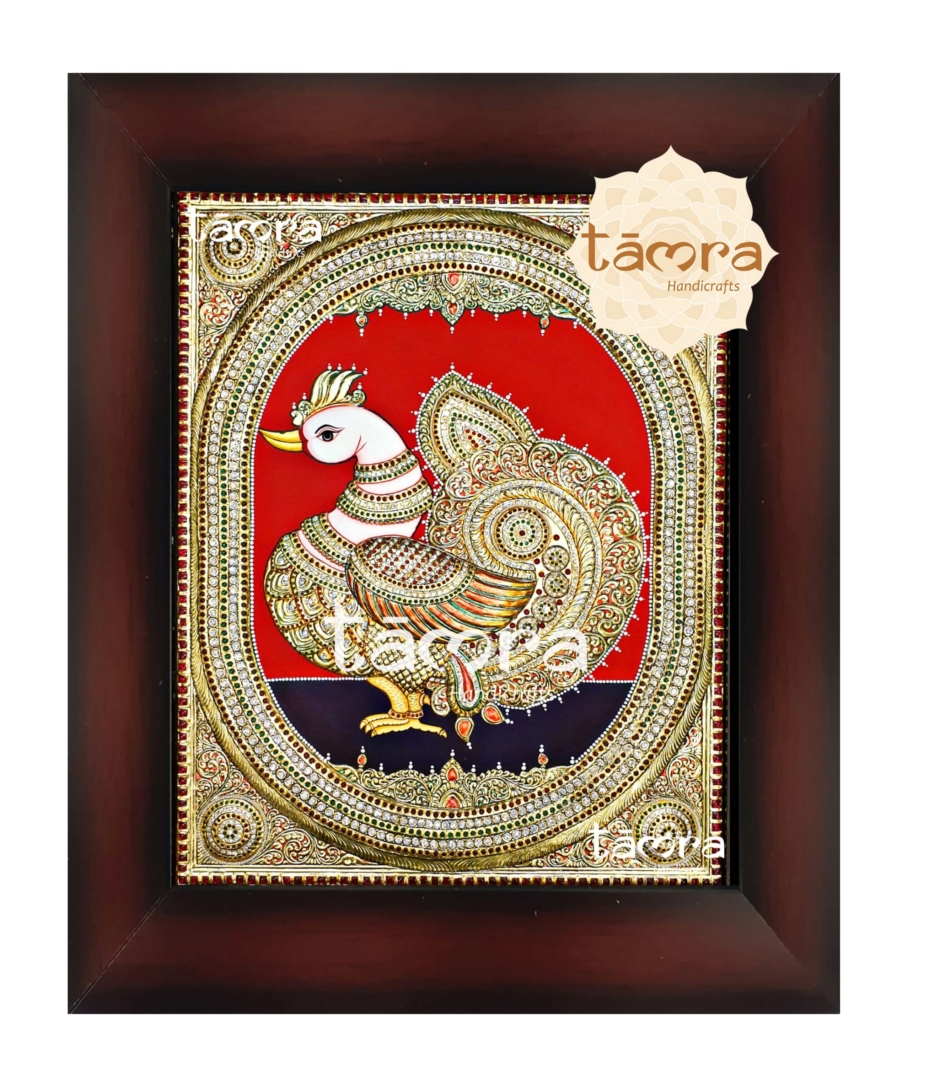 Tanjore Painting Peacock 30 3 scaled