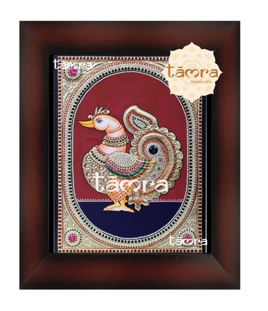Tanjore Painting Peacock 33 3 scaled
