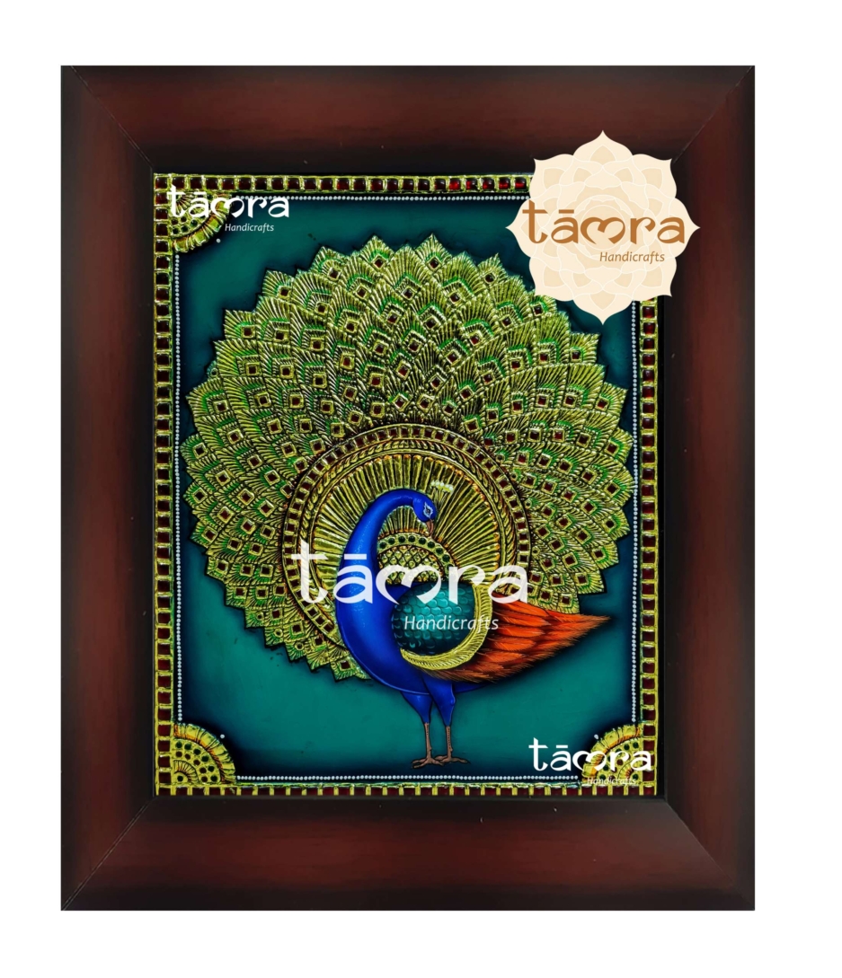 Tanjore Painting Peacock 49 4 scaled