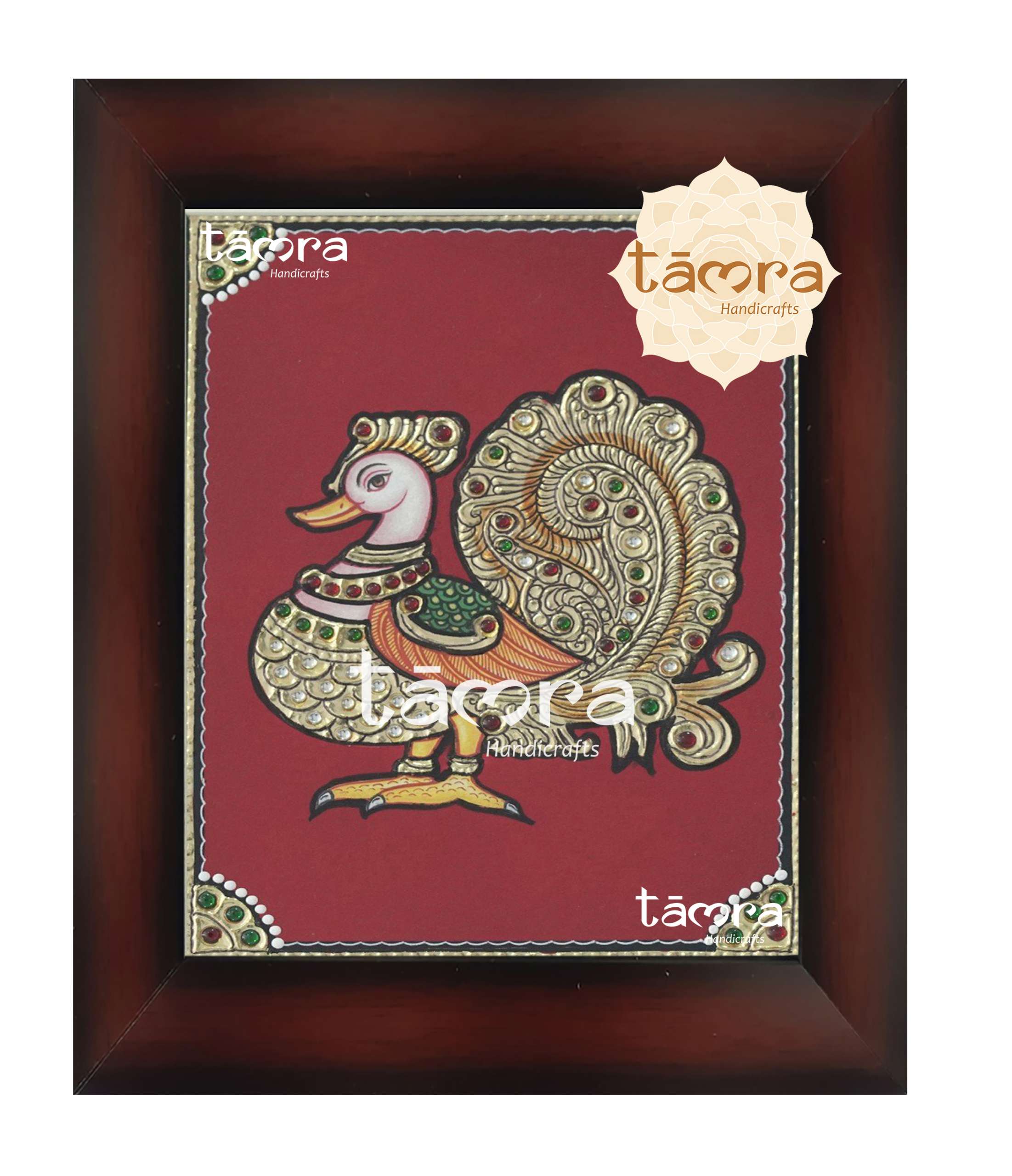 Traditional Annam Swan Tanjore Painting