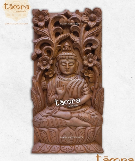 Wooden Buddha Panel