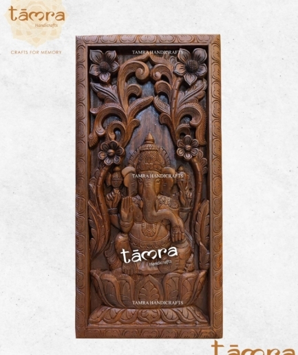 Wooden Ganesha Panel