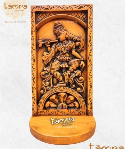 Wooden Krishna Panel