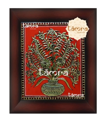 Flower Pot Tanjore Painting