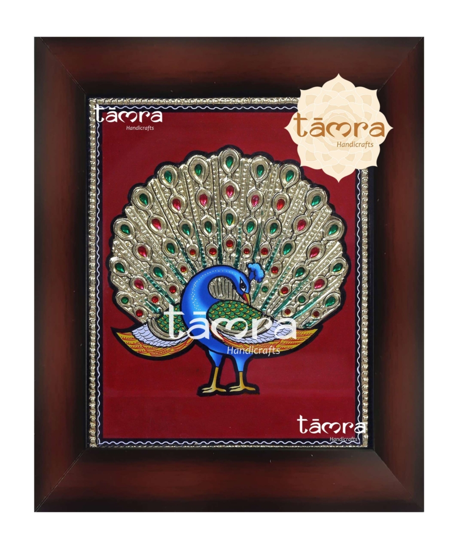 Tanjore Painting Peacock 15 2 scaled