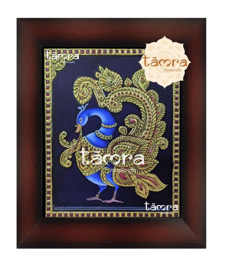 Buy Peacock Tanjore Painting From Tamra Handicrafts