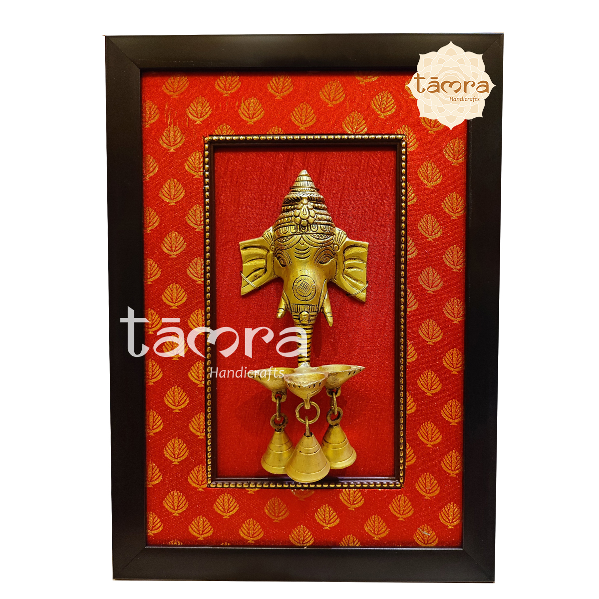 Brass Ganesha Lamp With Bell Frame