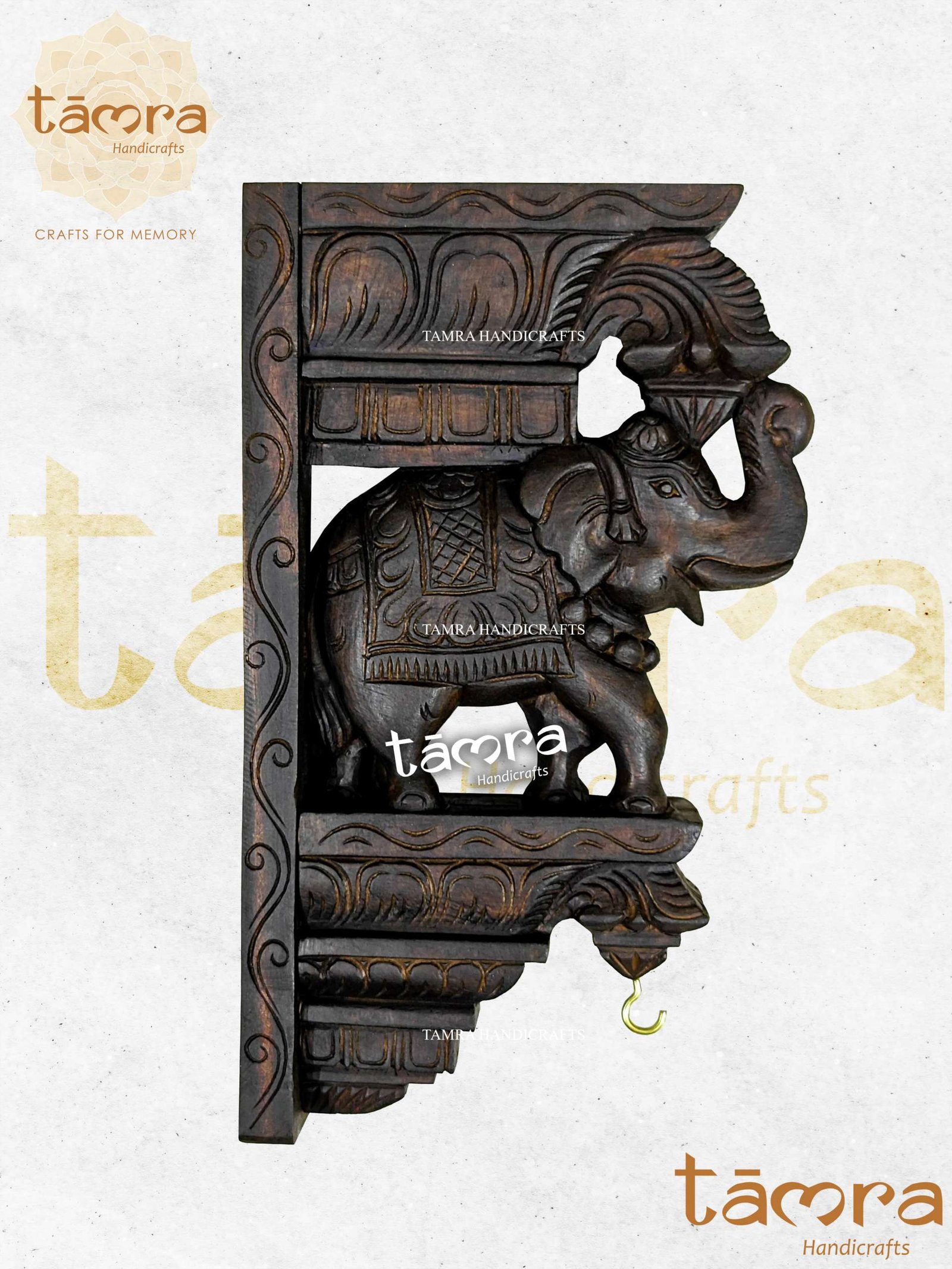 Wooden Bracket Elephant - Pair of 2Pcs
