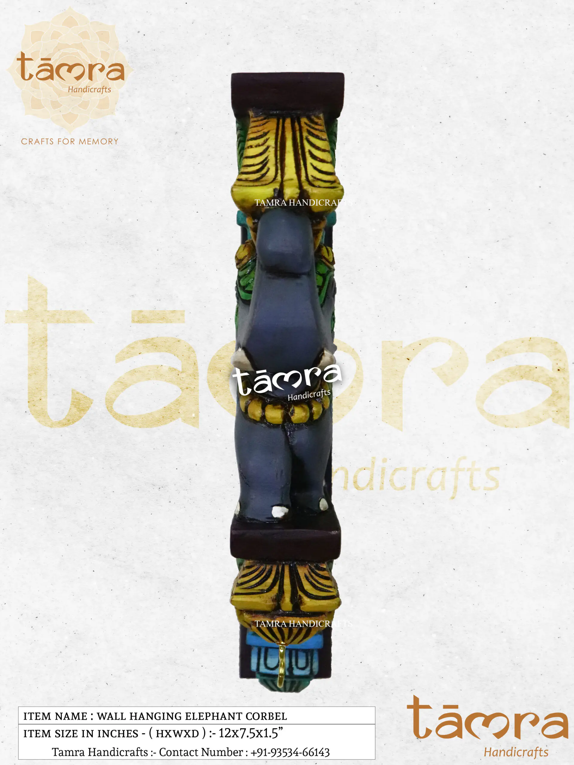 Wooden Bracket Elephant - Pair of 2Pcs - Image 2
