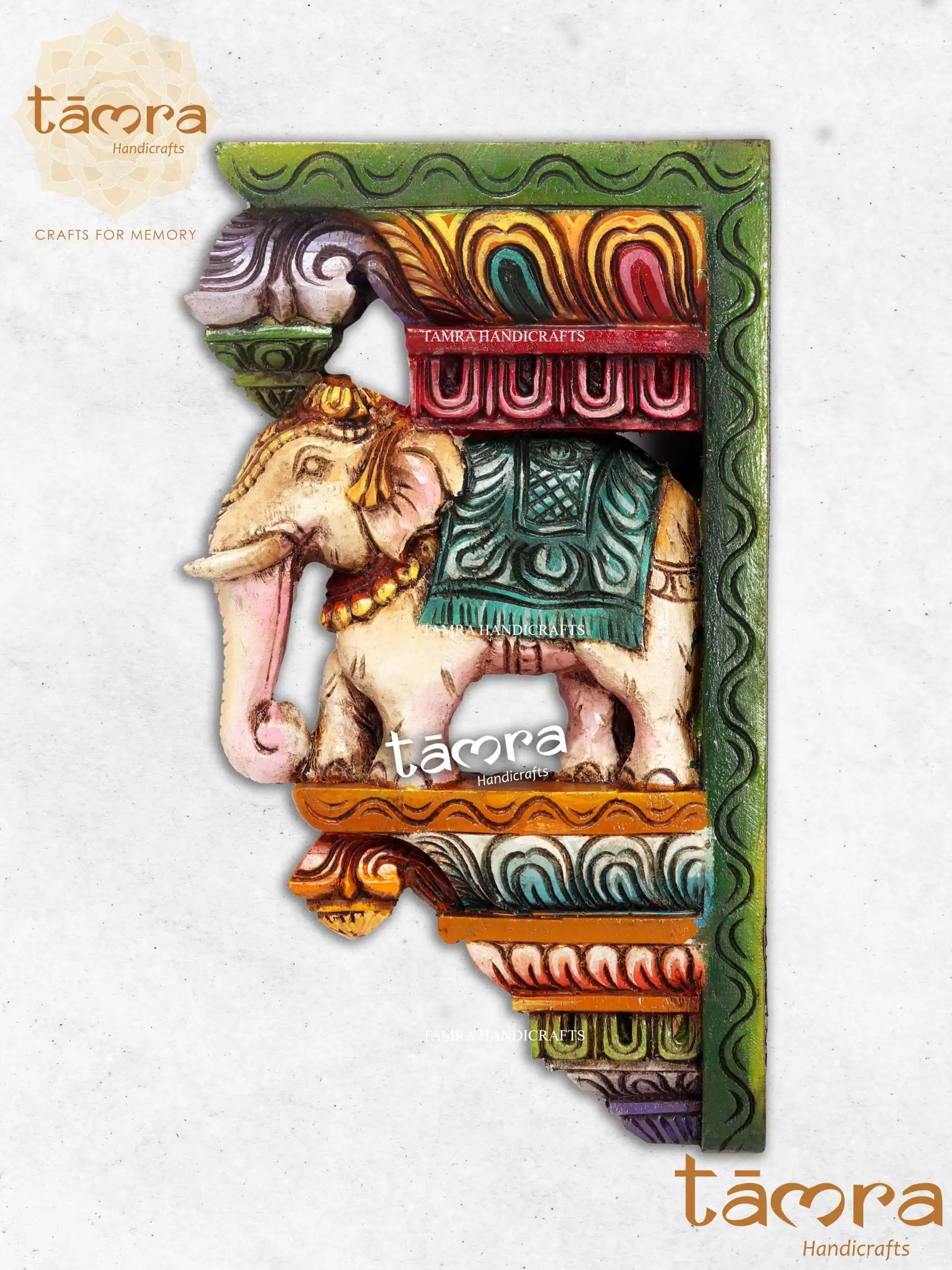 Wooden Bracket Elephant - Pair of 2Pcs