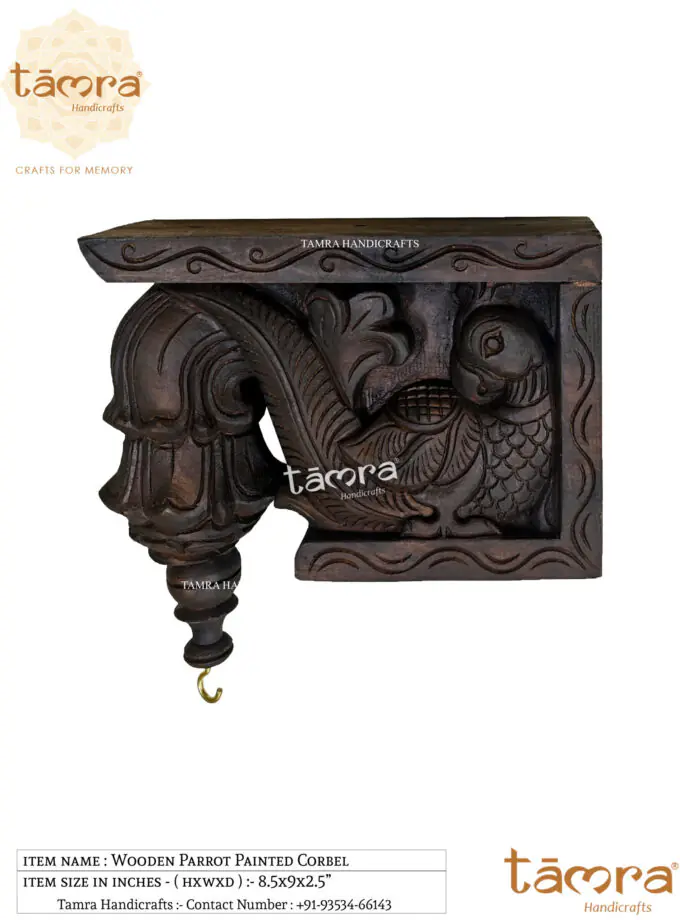 Wooden Bracket Parrot - Pair of 2Pcs