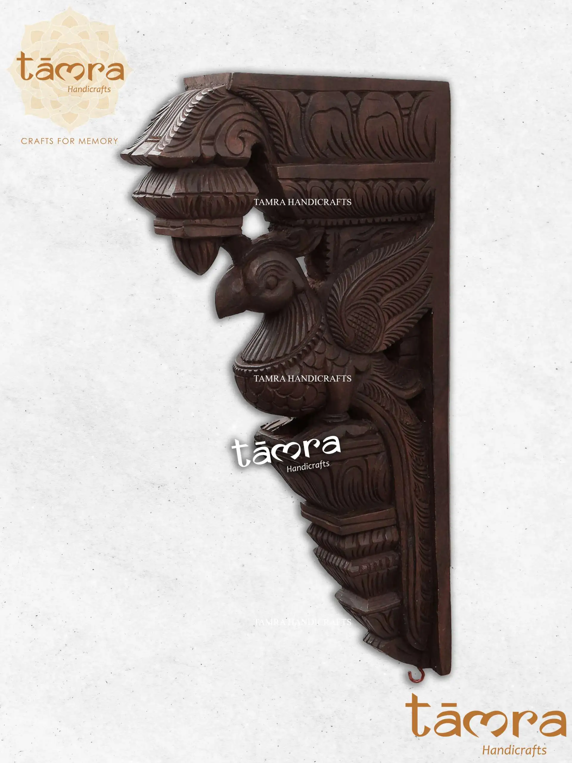 Wooden Bracket Peacock - Pair of 2Pcs - Image 2