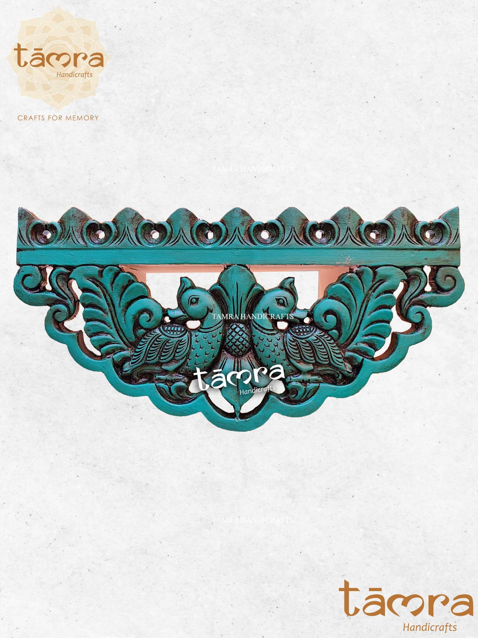 Wooden Parrot Wall Shelve