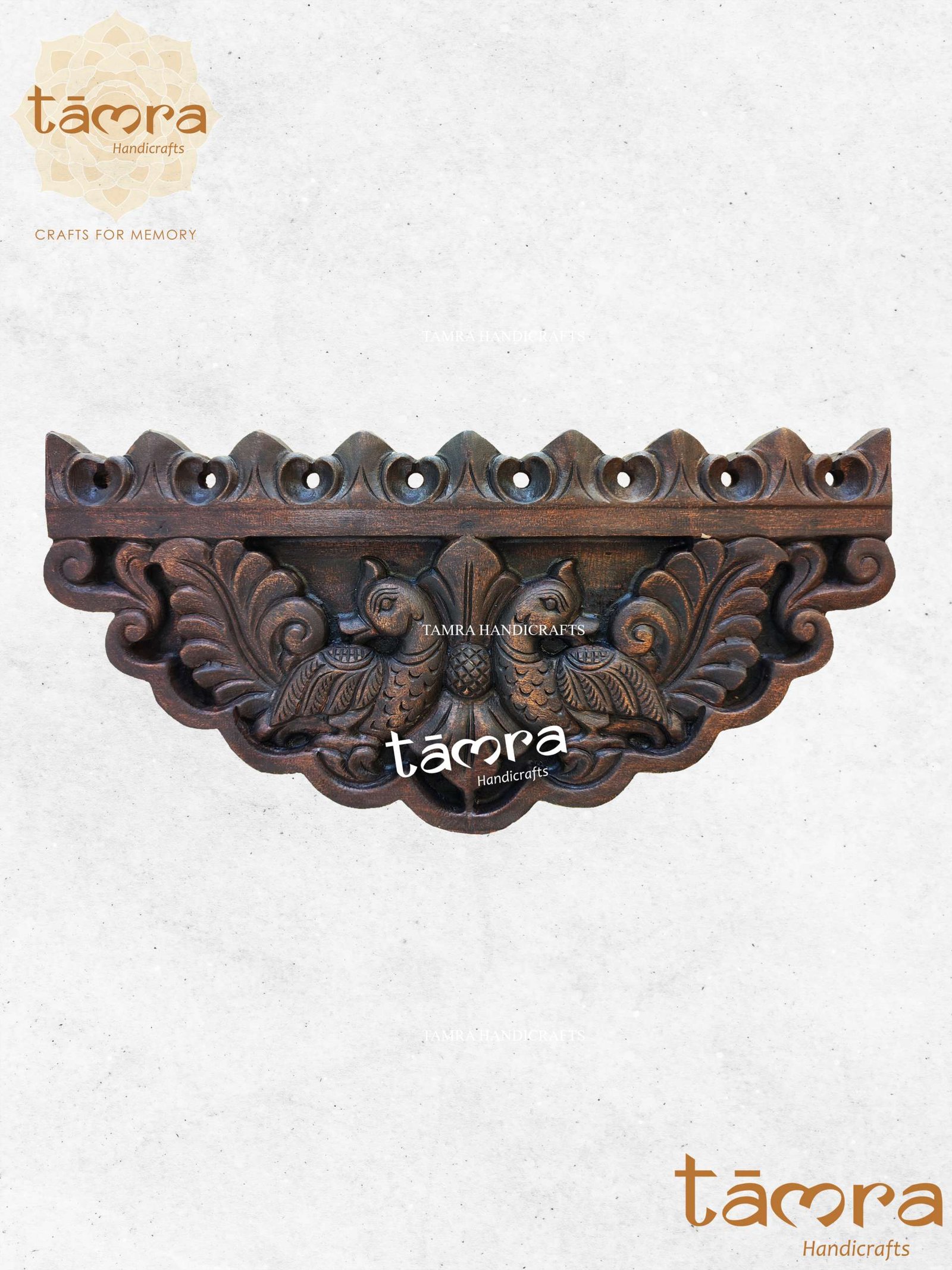 Wooden Parrot Wall Shelve