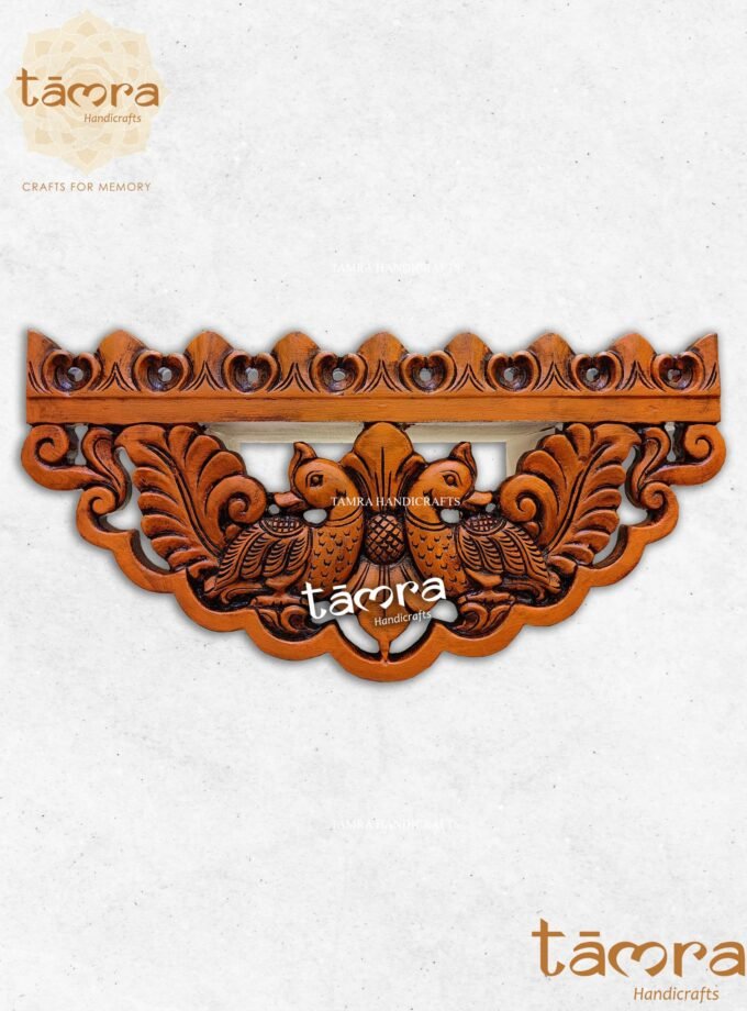 Wooden Parrot Wall Shelve