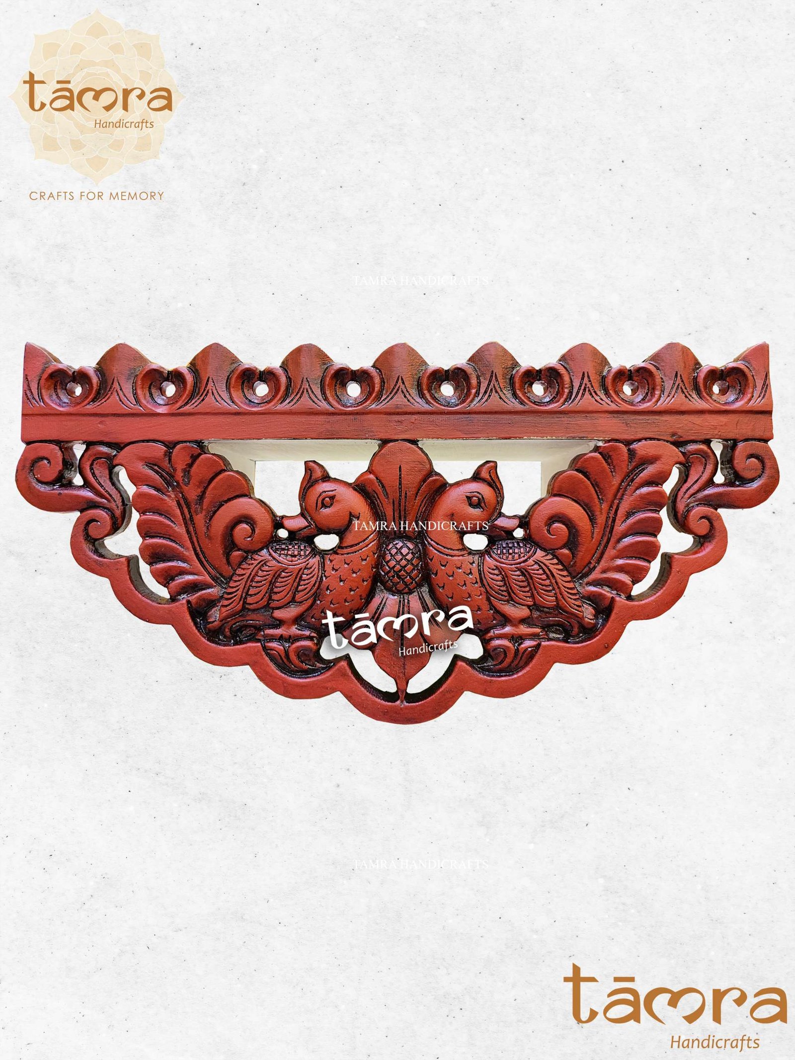 Wooden Parrot Wall Shelve