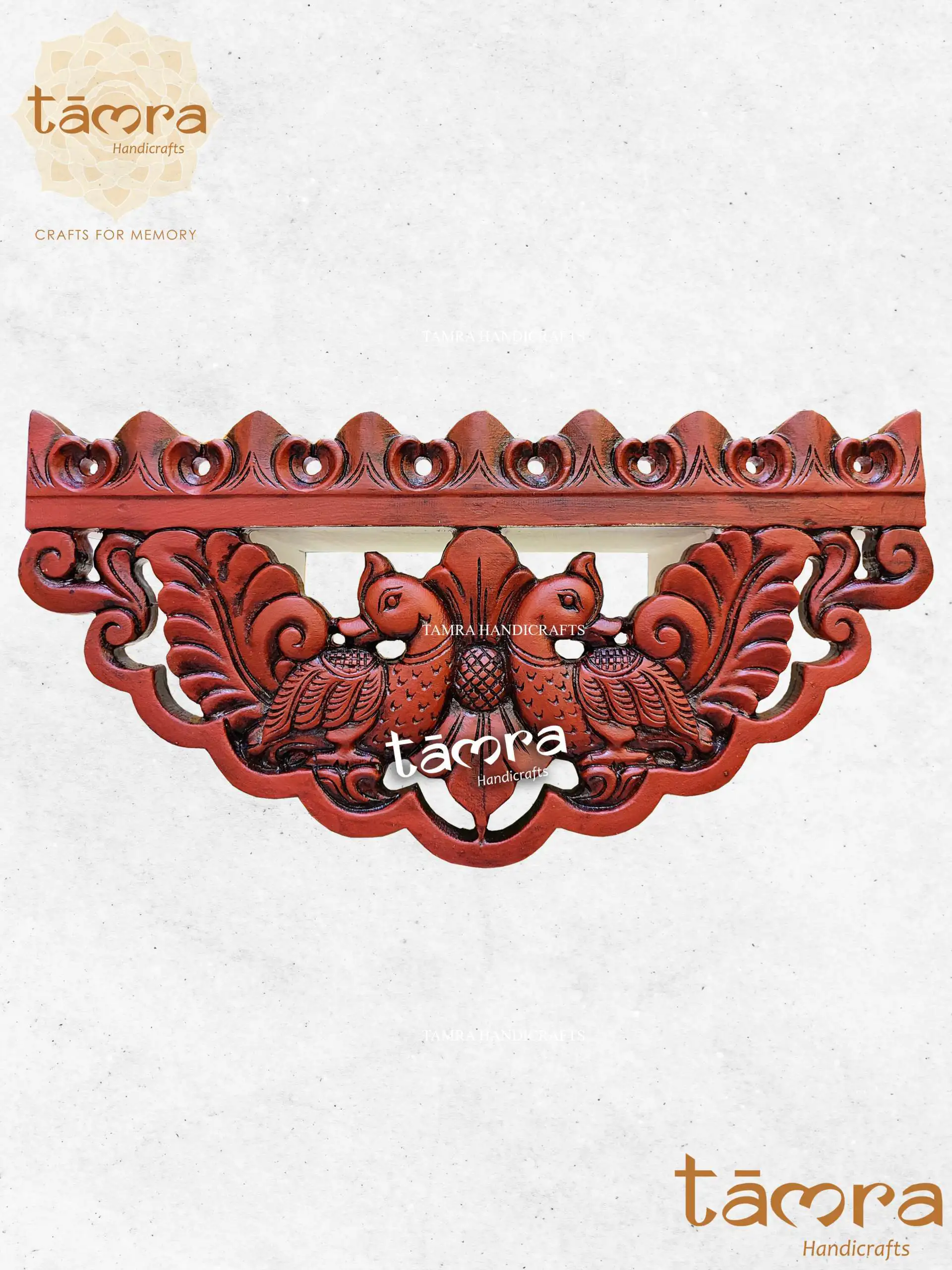 Wooden Parrot Wall Shelve