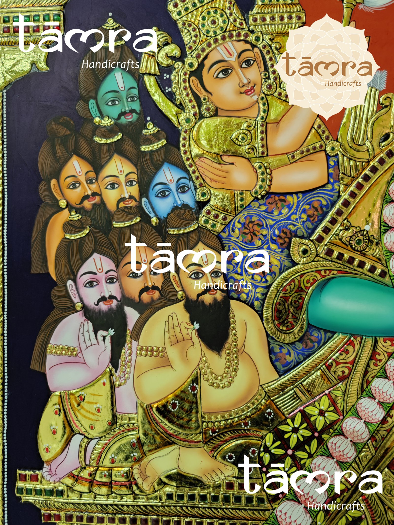 Tanjore Painting - Ramar Pattabisheka - Image 5