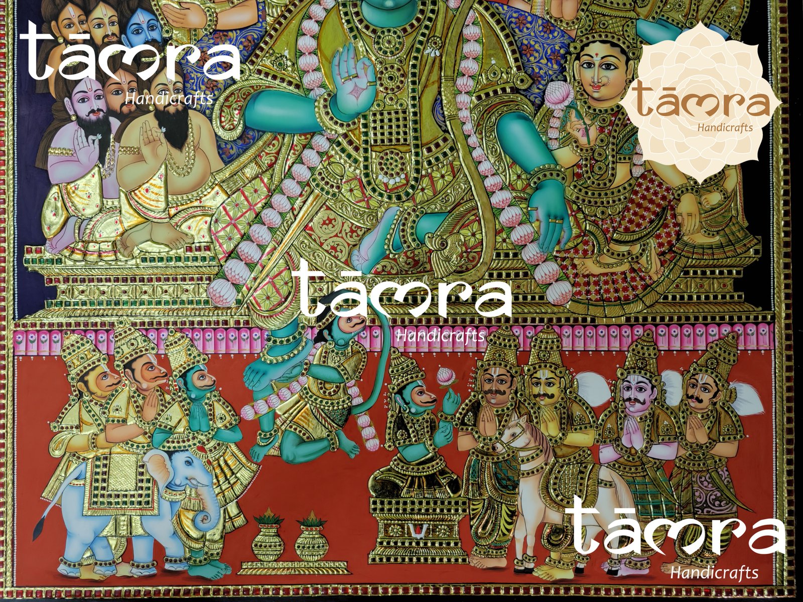 Tanjore Painting - Ramar Pattabisheka - Image 3