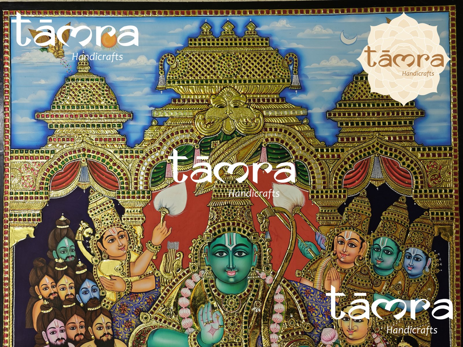 Tanjore Painting - Ramar Pattabisheka - Image 2
