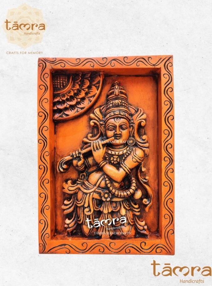 Wooden Krishna Panel