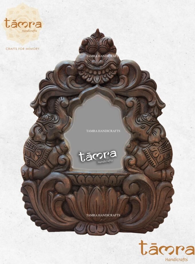 Wooden Elephant Wall Mirror