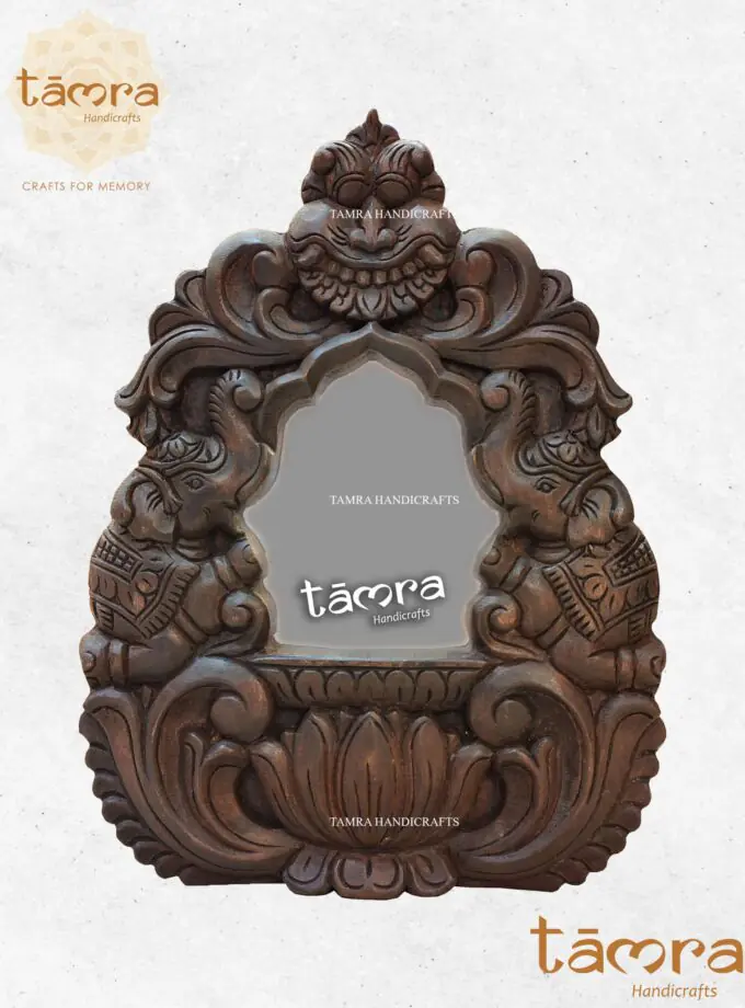 Wooden Elephant Wall Mirror