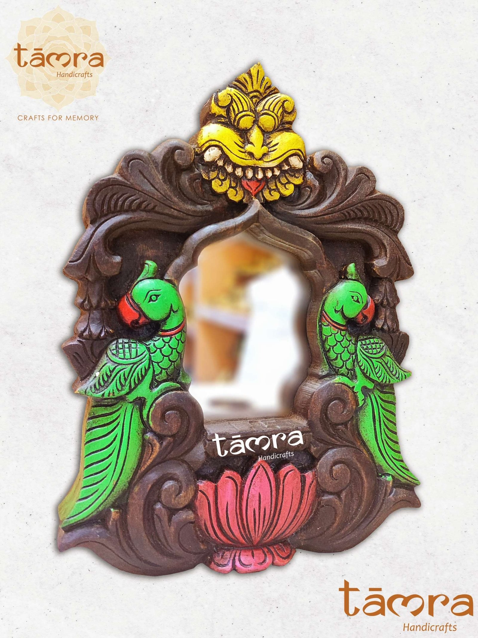 Wooden Parrot Wall Mirror - Image 2