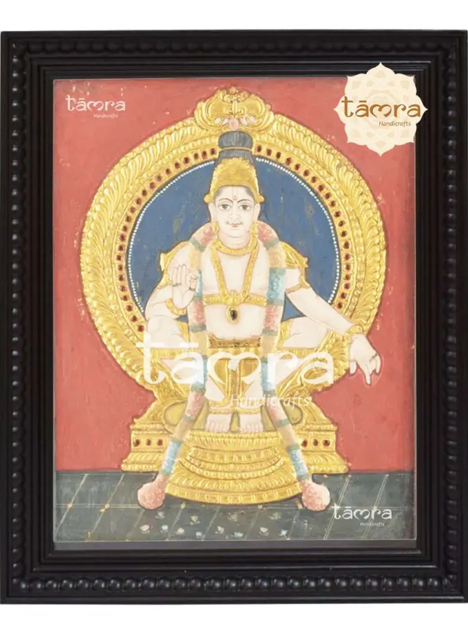 Tanjore Painting - Ayyappa Swamy