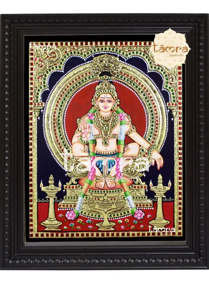 Tanjore Painting - Ayyappa Swamy