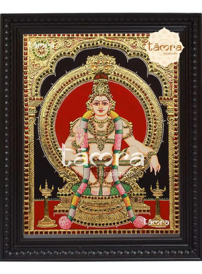 Tanjore Painting - Ayyappa Swamy