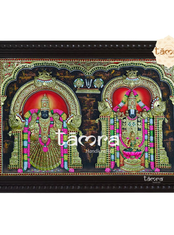 Tanjore Painting - Balaji Padmavathi