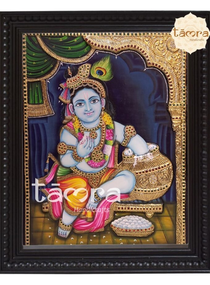 Tanjore Painting - Butter Krishna