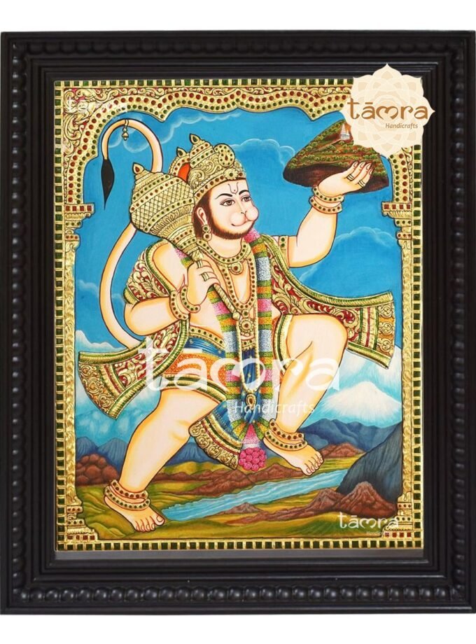 Tanjore Painting - Sanjeevani Hanuman