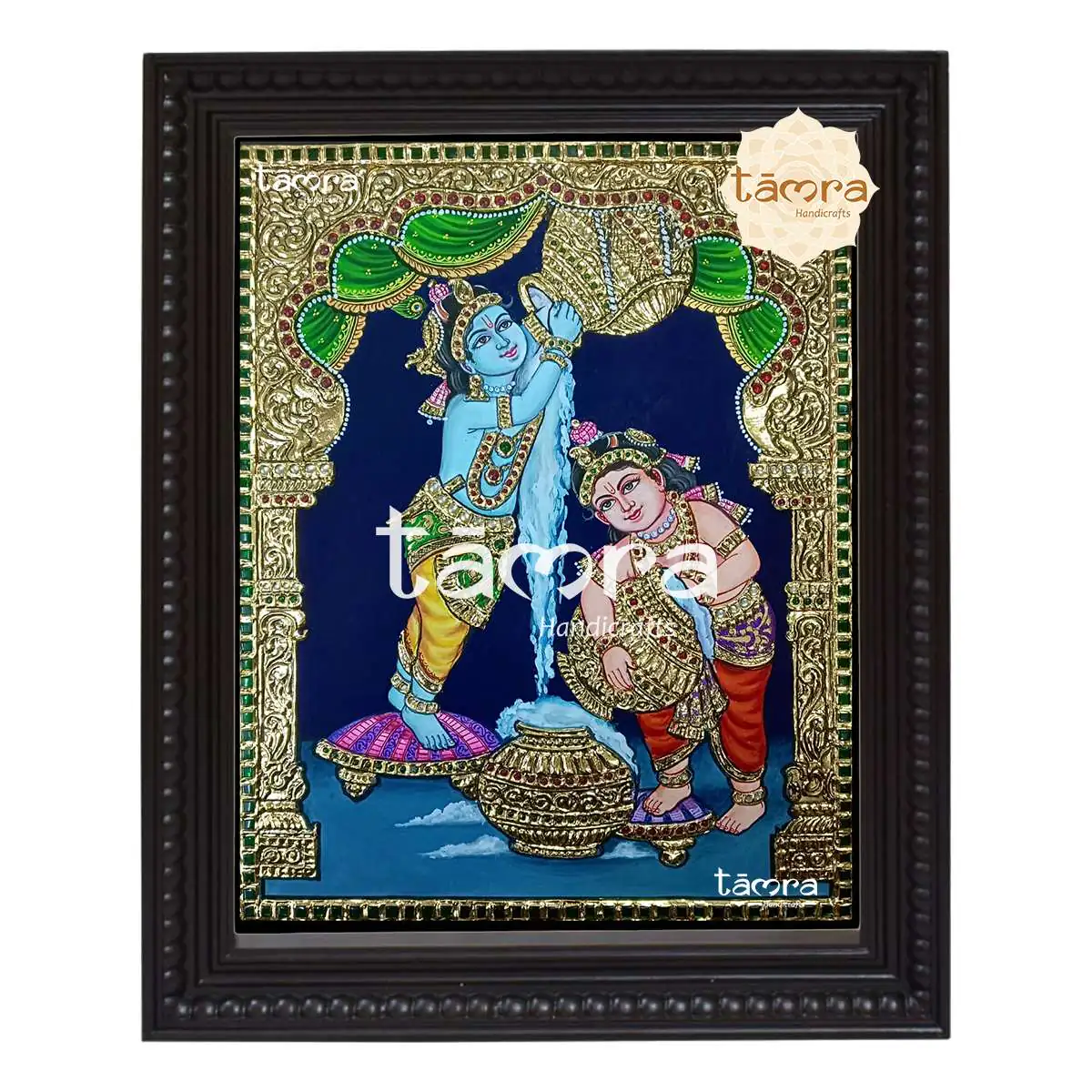 Tanjore Painting - Krishna Balaram Playing