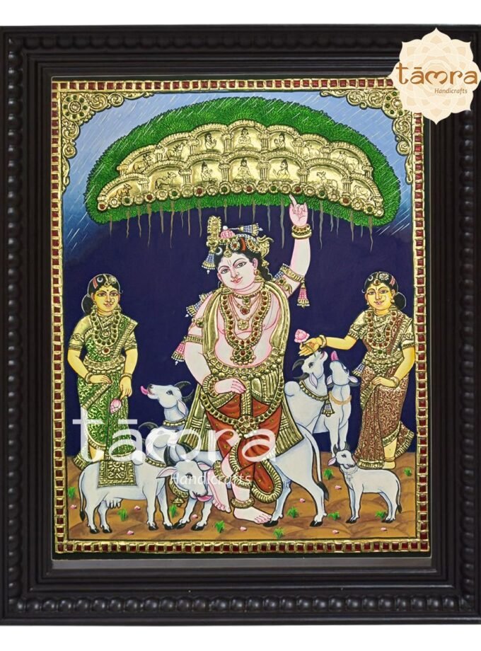 Tanjore Painting - Govardhana Giri Krishna