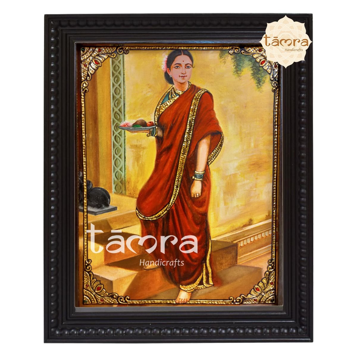 Tanjore Painting - Ravi Varma's - Indian Lady Painting