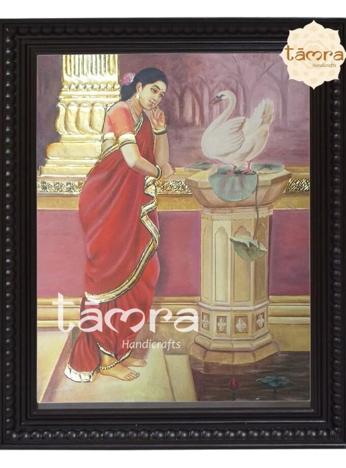 Tanjore Painting - Ravi Varma's Ravi - Hamsa Damayanthi